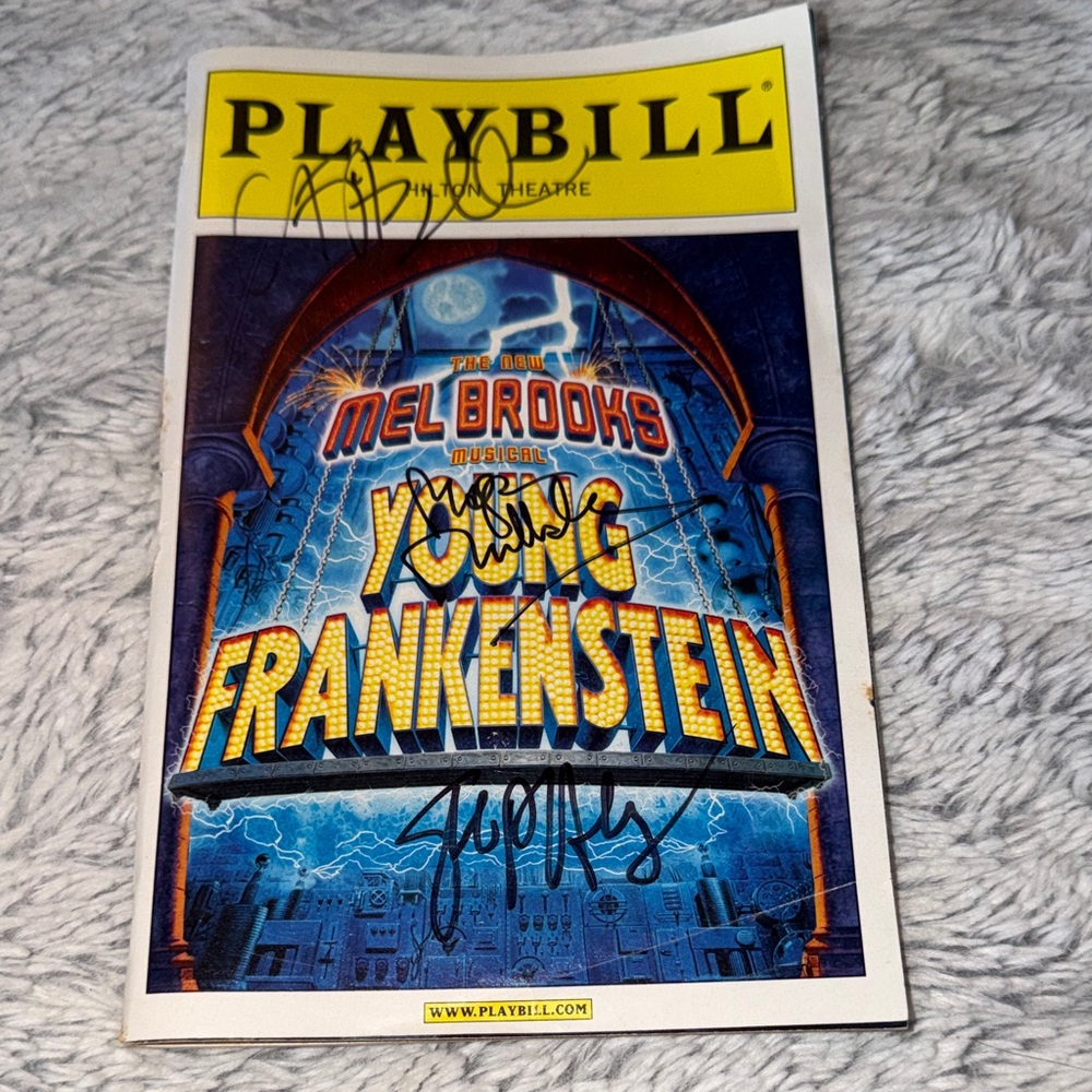 Young Frankenstein Playbill Signed Autographed Broadway Memorabilia